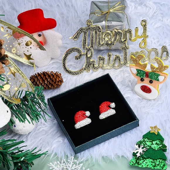 Santa Hat Stud Earrings - Picture 3 of 5